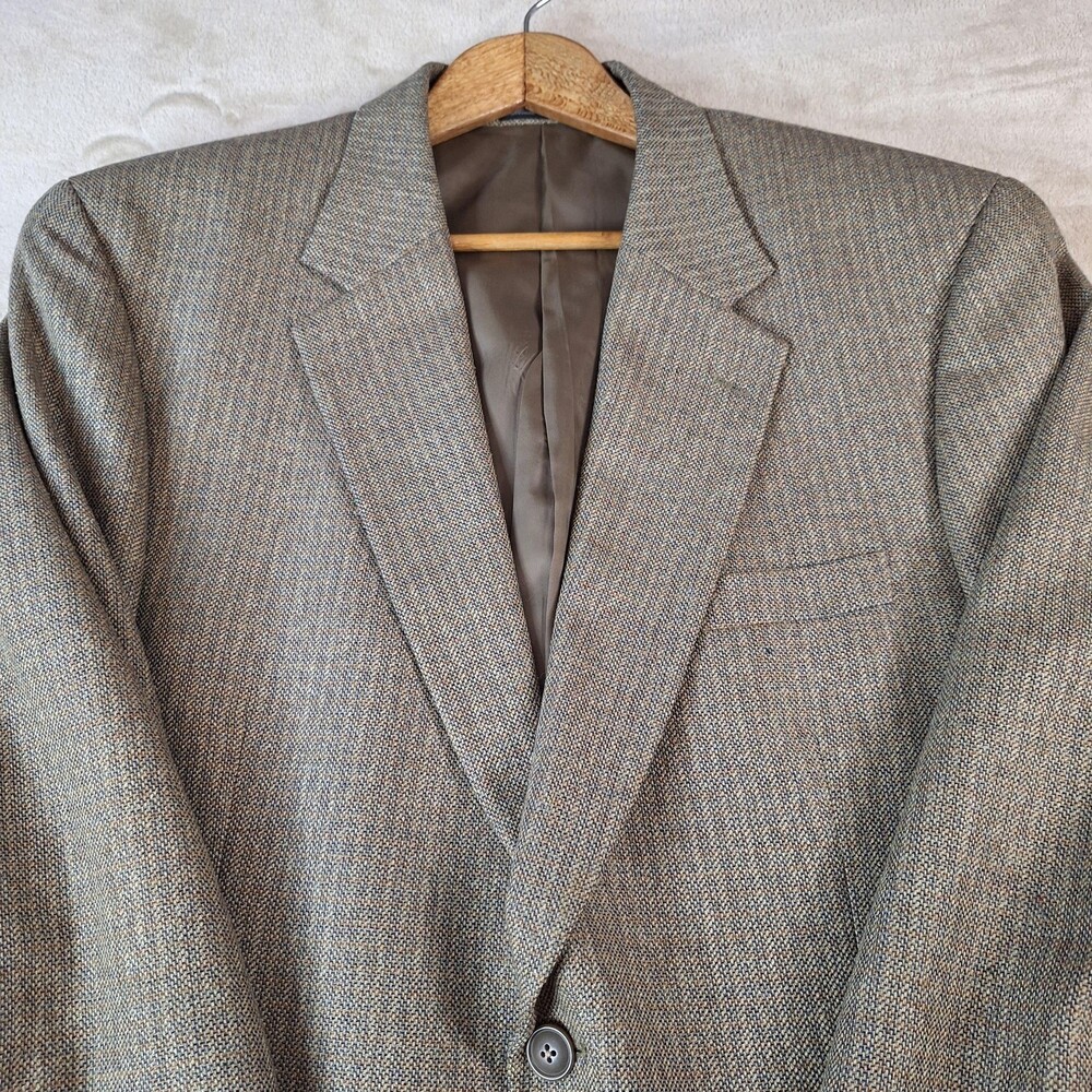Club Room Sport Coat Mens 44 Regular Brown Silk Wool Tweed Ventless 2 Button